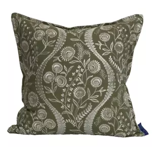 22" Luxury New Designer Throw Pillow Cover Green Embroidered Lee Jofa Kravet - Picture 1 of 6
