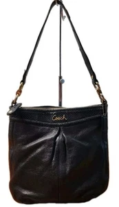 Coach Ashley schwarz Leder Hippie Handtasche Schultertasche Schlangenbesatz F20114 - Bild 1 von 18