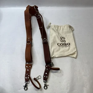 C Coiro gepolsterter Kameragurt für 2 Kameras Dual Leder Kameragurt zweifarbig - Bild 1 von 6