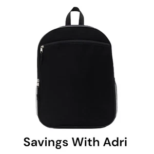 Mochila negra lisa de 16 pulgadas con respaldo acolchado - Imagen 1 de 4
