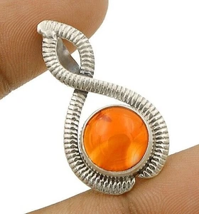 Natürlicher orange Karneol 925 massiv echt Sterling Silber Anhänger Schmuck - Bild 1 von 2