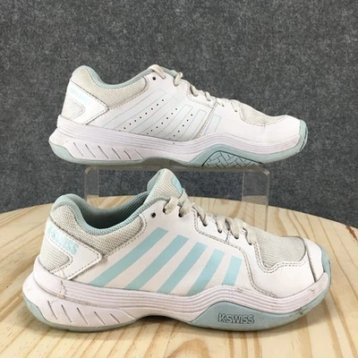 Zapatos suizos para mujer 7,5 Court Express Pickleball blanco azul brillo 98552-175-M BAJO Foto 1 de 4