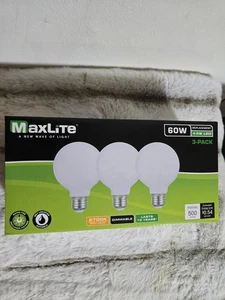 3- G25 MaxLite 60W Replacement 4.5W LED  500 Lumens Lamp Globe Bulb Light Bulb - Picture 1 of 3