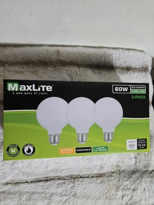 3- G25 MaxLite 60W Replacement 4.5W LED  500 Lumens Lamp Globe Bulb Light Bulb - Image 1 of 3