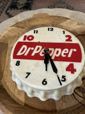 Reloj de Pared Vintage DR PEPPER Iluminado Tapa Botella Eléctrica Publicidad-¡Funciona! Foto 1 de 4