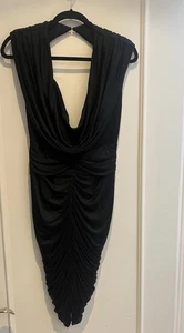 Damen Zac Posen schwarz drapiert Kleid Größe 8 100 % Seide schwarz  - Bild 1 von 10