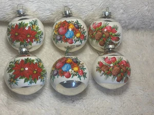 6 Vintage Quecksilber Glas Glocken Tannenzapfen Weihnachtsstern Kugel Ornamente 3" - Bild 1 von 3