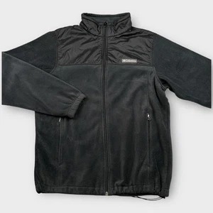 Columbia Mount Grant Tech Fleece Jacket Mens M Charcoal Black Full Zip Sweater - Picture 1 of 10