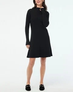 J Crew Mini Suéter-Vestido Acanalado Mujer’s S Negro Nuevo con Etiquetas CE359 - Imagen 1 de 3