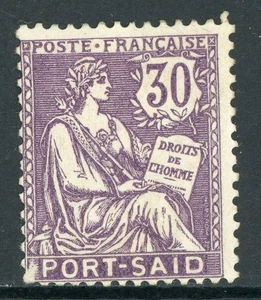 Colonias Francesas en Egipto 1903 Puerto Said 30 mm Violeta Oscuro Sc #27 Como Nuevo H900 - Imagen 1 de 6