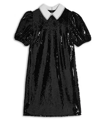 ¡NUEVO! Vestido Ted Baker XS Lentejuelas Manga Abullonada Cuello Peter Pan Mod Cóctel Fiesta Foto 1 de 4