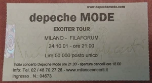 BIGLIETTO DEPECHE MODE EXCITER TOUR MILANO FILAFORUM 24 OTTOBRE 2001 TICKET - Imagen 1 de 1
