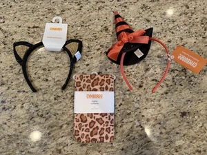 NWT Girls Gymboree Halloween Lot 2 Headbands Cat, Witch and Tights (Size 5-7) - Picture 1 of 7