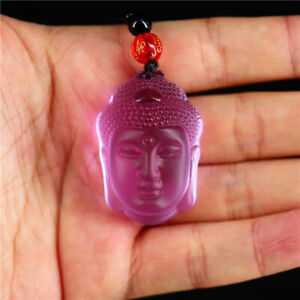 Crystal Buddha Pendant Necklace Gifts Amulet Natural Jewelry Carved Charm