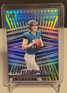 2021 XR IMPENDING GREATNESS ROOKIE BLUE TREVOR LAWRENCE RC /99 Jacksonville Jags - Picture 1 of 8