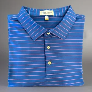 Peter Millar Summer Comfort XL Performance Polo Blue Pink Stripes No club logo - Picture 1 of 14