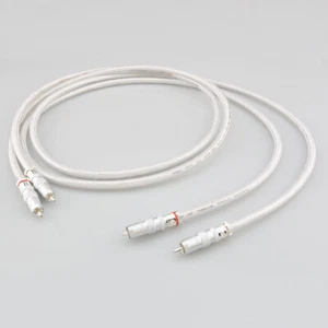 Coppia 99,998% Argento Puro RCA Cavo Audio HiFi 5N Argento Massiccio Linea di Interconnessione - Foto 1 di 11
