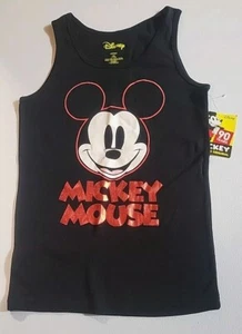 Mickey Mouse Disney Tank Top Juniors sz L Black - Picture 1 of 5