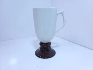 Hall Irish Coffee Pedestal Mugs Brown White 1273 - Picture 1 of 6