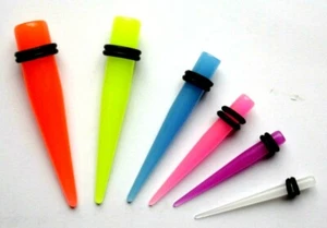 1x 1.6mm-10mm GLOW in the DARK Acrylic Stretcher Ear plug Taper Earplug Expander - Picture 1 of 5