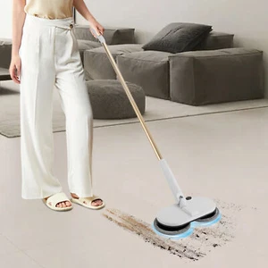 Cordless Electric Mop Spin Mops Floor Cleaning Dual Spinning Scrubber +4 Pads US - Imagen 1 de 20