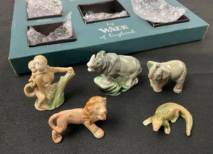 Whimsies Set #4 Wade Of England Jungle Animals 5 Piece Set With Original Box '56 - Picture 1 of 5