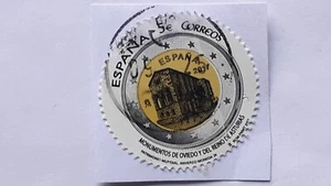 SELLO USADO EN EUROS DE HOJA BLOQUE MONUMENTOS DE OVIEDO. Nº 5149. AÑO 2017. - Imagen 1 de 1
