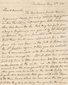 William Montague Fähre SIGNIERTER Brief Mission House Michigan Mackinac Island 1831 - Bild 1 von 3