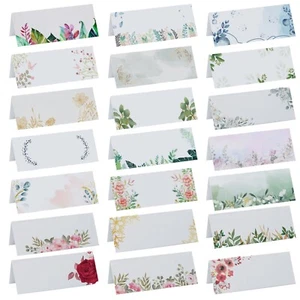 Floral Blank Place Cards, Name Cards, Plain for Wedding Conference, Parties - Picture 1 of 180