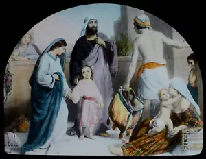Linterna Mágica Diapositiva DÍAS DE LA INFANCIA EN NAZARET C1890 ILUSTRACIÓN RELIGIÓN JESÚS - Imagen 1 de 3