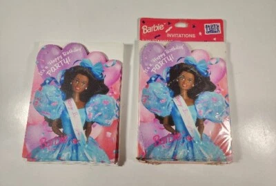 LOT OF 15 NEW VINTAGE 1994 HALLMARK BARBIE THEMED BIRTHDAY PARTY INVITATIONS  - Image 1 of 4
