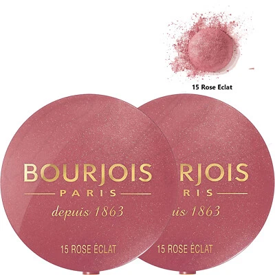 BOURJOIS Little Round Pot Blusher with Mirror & Brush -15 Rose Eclat *PACK OF 2* - Image 1 of 4