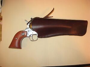 Western Cowboy Quick Draw Leather Holster up to 7-1/2" Barrel to 2-3/4" Belt