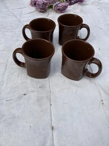 FIESTA 4 NEW CHOCOLATE brown SQUARE MUGS LARGE Coffee Mugs 13 oz Fiestaware - Picture 1 of 3