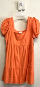 Nuevo vestido corto para mujer ABOUND camelia talla XS mangas abullonadas coral - Imagen 1 de 7