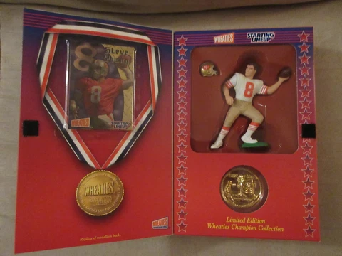 Starting Lineup Steve Young Mini Wheaties Box Includes Figure, Medallion & Card Cover