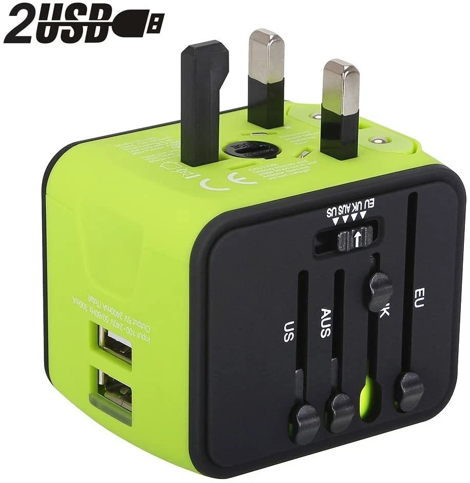 Universal Travel Adapter, Milool All-in-one International Power Adapter with 2.4