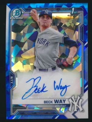 2021 Bowman Sapphire Chrome Prospects Autograph #BSPA-BW Beck Way New York - Image 1 of 2