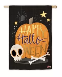 **BANDERA ABIERTA** Calavera Halloween 13S8222BL Evergreen CASA DE GAMUZA Bandera 28" X 44" - Imagen 1 de 1
