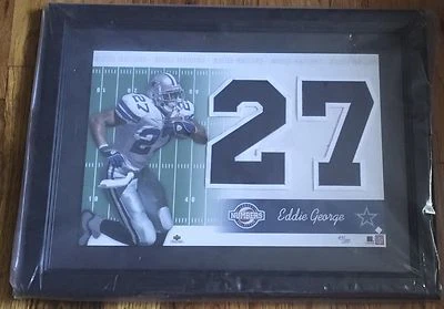 EDDIE GEORGE UPPER DECK NFL FRAMED 27JERSEY NUMBERS COLLECTION 43/100 COWBOYS - Image 1 of 4