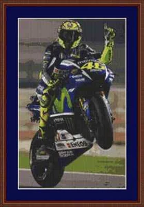 Valentino Rossi Yamaha MotoGP Motorrad Kreuzstich Kit - Bild 1 von 2