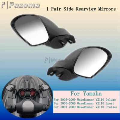 Pair Motorboat Rearview Mirrors For Yamaha WaveRunner VX110 Deluxe VX VX1100 - Image 1 of 4