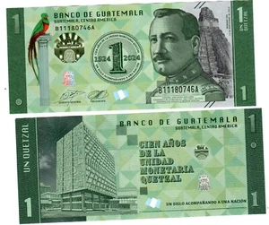 GUATEMALA BILLET 1 QUETZALE 2024 Commémorative NEW NOUVEAU UNC NEUF. - Imagen 1 de 1