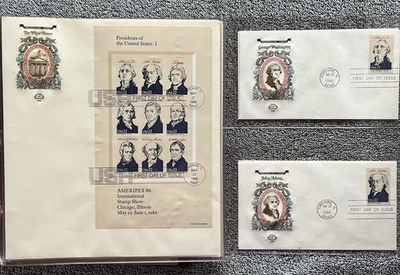 First Day Covers Presidents 1986 4 Lg 36 Reg And Binder Washington Thru Johnson - Image 1 of 4