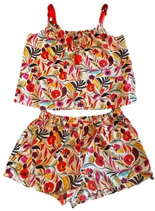 Pigiama PIONEER DONNA taglia media floreale set camicetta e pantaloncini cinturini e tasche nuovo senza etichette - Foto 1 di 17