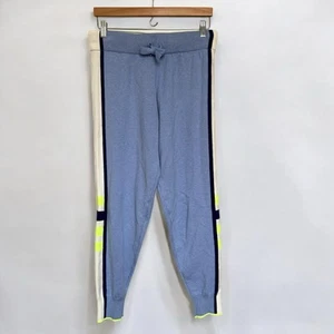 Whisper Brodie Jogginghose Kaschmir Retro Sport gestreift blaubeerblau Medium neu mit Etikett - Bild 1 von 7