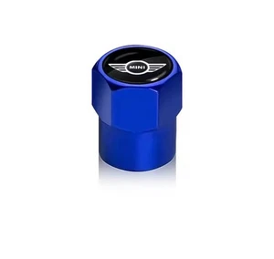 Set of 4 Dust Valve Caps For Mini Cooper - Blue - Genuine Caps - Picture 1 of 1