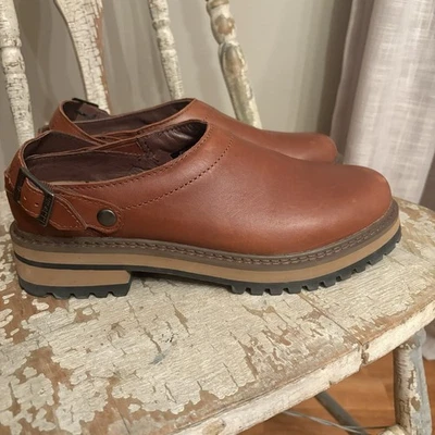 L.L. Zuecos sin cordones Bean Camden Hills para mujer, cuero marrón, talla 10 Foto 1 de 4