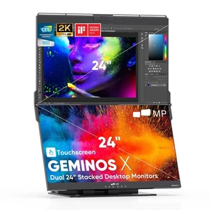 MP Mobile Pixels Geminos X (2 x 24 inch) Dual Stacked Computer Monitors - Picture 1 of 8