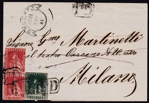 1859 Magnífico León Cubierta Clásica Italia Toscana Estado Italia Toscana Milán Tarifa 6Cr - Imagen 1 de 2